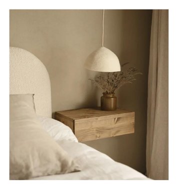 VELADOR RÚSTICO PANDA TU MESITA FLOTANTE 1 CAJÓN MELAMINA 18MM COLOR ROBLE