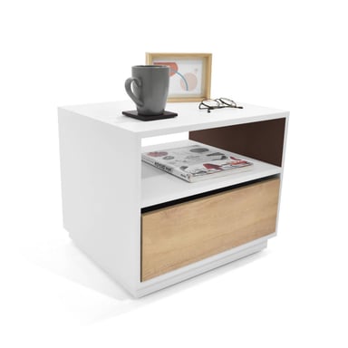VELADOR MODERNO 1 CAJÓN ARIES COLOR BLANCO/DUNA TU MESITA - 2