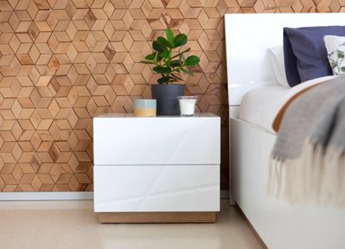 VELADOR MESA DE NOCHE JALISCO 2 CAJONES COLOR BLANCO TU MESITA