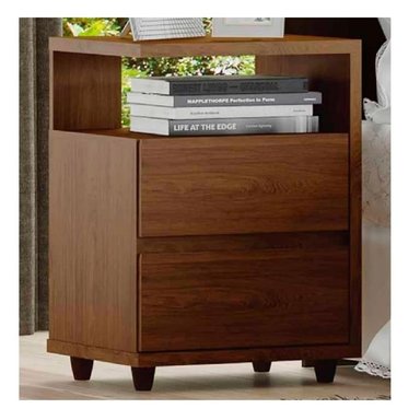 VELADORES MODERNOS JGO X2 TU MESITA LOREN MELAMINA 18MM COLOR MARRÓN 2 CAJONES