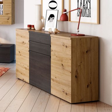 APARADOR CONTEMPORÁNEO RENÉ 2 CAJONES 3 PUERTAS TU MESITA