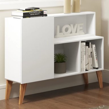 VITRINA RECIBIDOR 1 PUERTA MADRID COLOR BLANCO TU MESITA