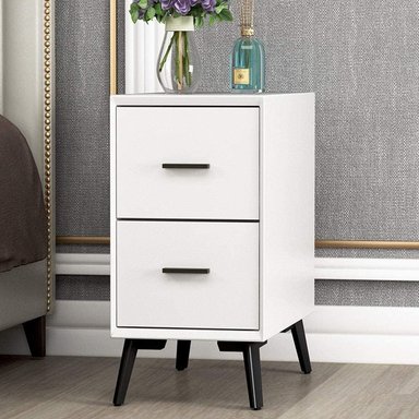 VELADOR MESAS DE NOCHE 2 CAJONES CINTIA COLOR BLANCO TU MESITA