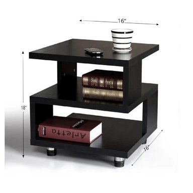 MESA DE NOCHE MULTIUSOS RENÉ TU MESITA MELAMINA 18MM CON RUEDAS COLOR NEGRO - 3