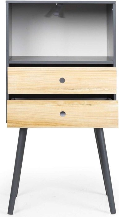 VELADOR MESA DE NOCHE PIERINA COLOR NEGRO/MARRÓN TU MESITA