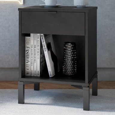 VELADOR MESA DE NOCHE MORGAN COLOR NEGRO TU MESITA 1 CAJÓN