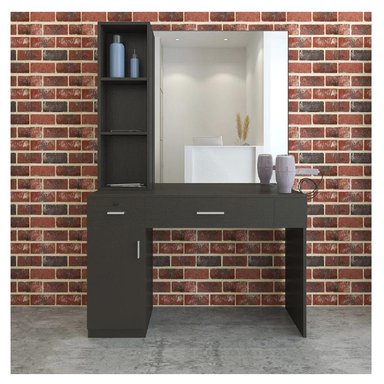 TOCADOR ALTO TU MESITA NURIA COLOR NEGRO 2 CAJONES 1 PUERTA