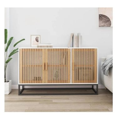 APARADOR MODERNO TU MESITA MELCHOR COLOR BLANCO/DUNA 3 PUERTAS