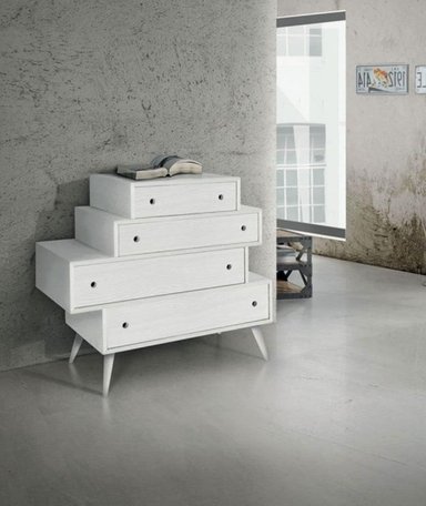 APARADOR MODERNO PRIMAX 4 CAJONES TU MESITA COLOR BLANCO