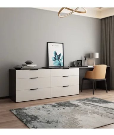 TOCADOR-ESCRITORIO CONTEMPORÁNEO PRETA GRIS 240CM