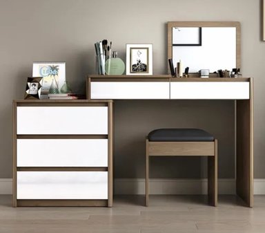 TOCADOR CONTEMPORÁNEO MONTSERRAT MARRÓN-BLANCO 130CM