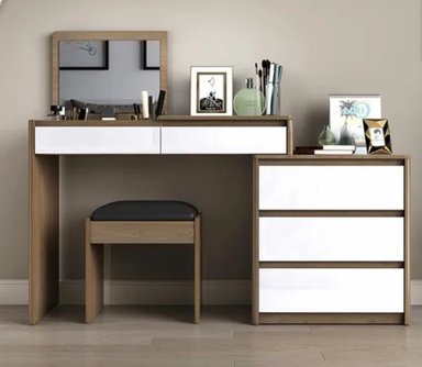 TOCADOR CONTEMPORÁNEO MONTSERRAT MARRÓN-BLANCO 130CM - 2
