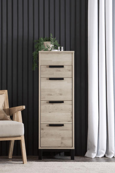 TOCADOR CÓMODA RÚSTICA VANITY COLOR CENIZA TU MESITA 4 CAJONES