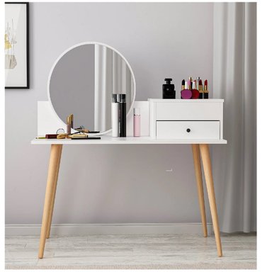 TOCADOR VINTAGE TU MESITA ARIA COLOR BLANCO 1 CAJÓN 1 PUERTA