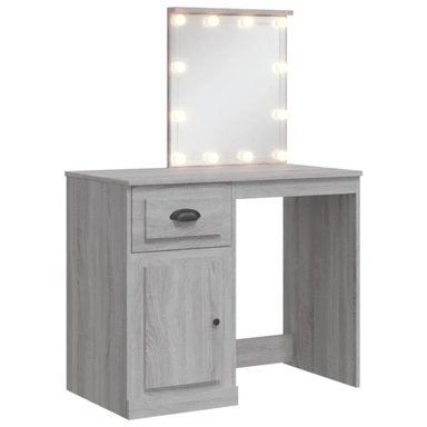 TOCADOR CLÁSICO MAGNUN CON ESPEJO LUCES LED COLOR GRIS TU MESITA - 2