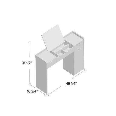 TOCADOR MODERNO TU MESITA MONTANA COLOR NEGRO 3 CAJONES 1 PUERTA