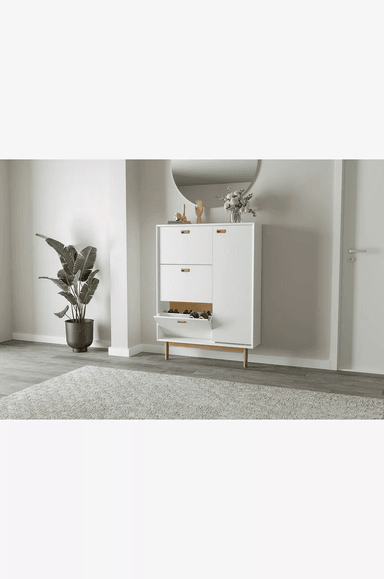 ZAPATERA MODERNA 3 CAJONES 1 PUERTA JOSÉ COLOR BLANCO TU MESITA