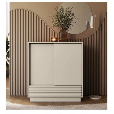 ZAPATERA MODERNA AQUILES TU MESITA MELAMINA 18MM PUERTAS CORREDIZAS COLOR BLANCO