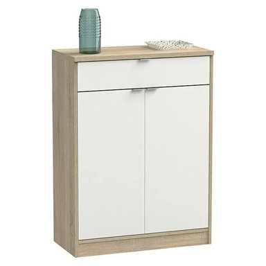 ZAPATERA MODERNA BERLINA COLOR BLANCO/ROBLE TU MESITA 2 PUERTAS 1 CAJÓN - 2