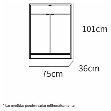 ZAPATERA MODERNA BERLINA COLOR BLANCO/ROBLE TU MESITA 2 PUERTAS 1 CAJÓN - 4