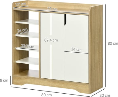 ZAPATERA CLÁSICA JÚPITER 2 PUERTAS COLOR DUNA/BLANCO TU MESITA - 3