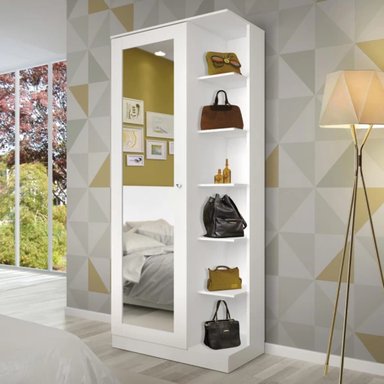 ZAPATERA MODERNA BRUNELLA CON ESPEJO COLOR BLANCO TU MESITA