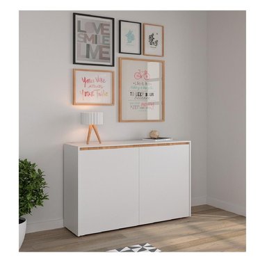 ZAPATERA MODERNA INKARIUS TU MESITA MELAMINA 18MM COLOR BLANCO 2 PUERTAS