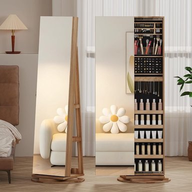 ESPEJO GIRATORIO CON ORGANIZADOR DE JOYAS SAKIA GALES TU MESITA