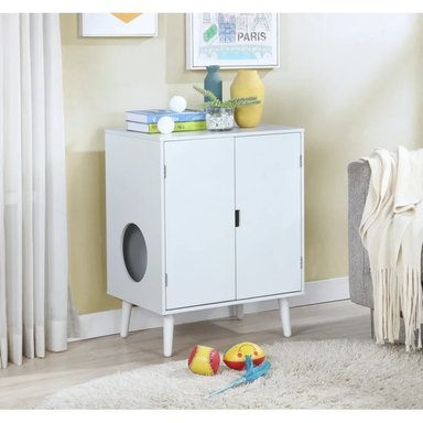 MUEBLE MODERNO PARA GATOS TOMY COLOR BLANCO TU MESITA