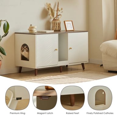 MUEBLE PARA GATOS GINGER COLOR BLANCO/MARRÓN TU MESITA
