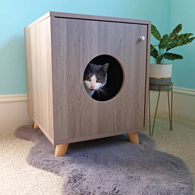 CASITA PARA GATOS FLIPY COLOR MARRÓN TU MESITA