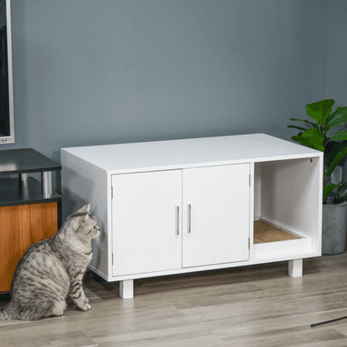 MUEBLE PARA GATOS MILUS COLOR BLANCO TU MESITA