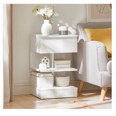 VELADOR MESA DE NOCHE  MARLEN COLOR BLANCO 1 CAJON TU MESITA