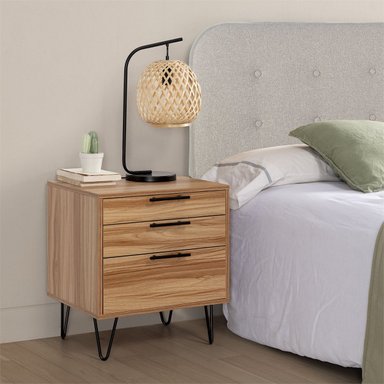 VELADOR MESA DE NOCHE MITRE COLOR MARRON 3 CAJONES TU MESITA