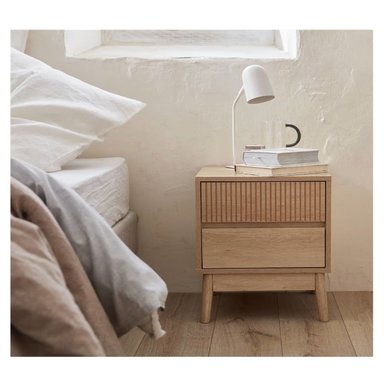 VELADOR MESA DE NOCHE ITALO COLOR DUNA 2 CAJONES TU MESITA