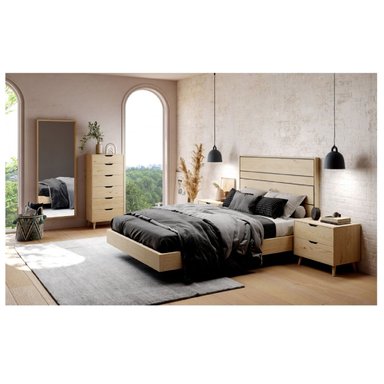 VELADOR MESA DE NOCHE MODERNO ACUARIUS COLOR DUNA 2 CAJONES TU MESITA - 2