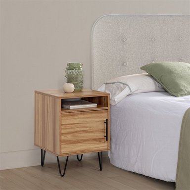 VELADOR MESA DE NOCHE MITRE COLOR MARRON 1 PUERTA TU MESITA