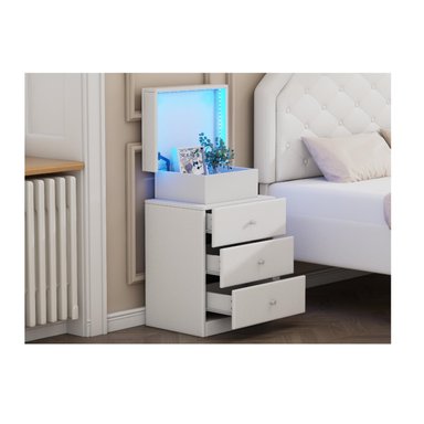 VELADOR LUZ LED MAXI COLOR BLANCO 3 CAJONES  CON  ESPEJO TU MESITA