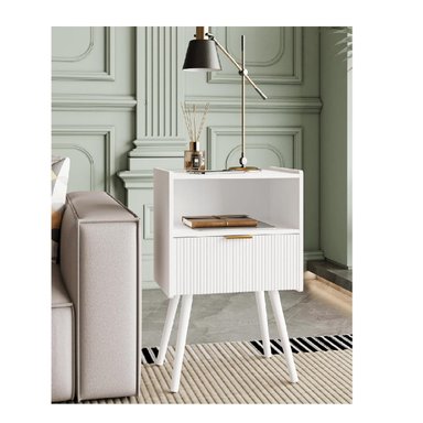 MESA MODERNA RANURADA SOFI COLOR BLANCO 1 CAJON TU MESITA
