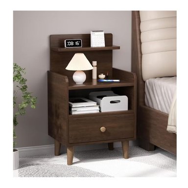 MESA DE NOCHE MULTIUSOS YIDA COLOR MARRON 1 CAJON MAS REPISAS TU MESITA - 2
