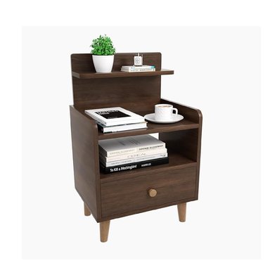 MESA DE NOCHE MULTIUSOS YIDA COLOR MARRON 1 CAJON MAS REPISAS TU MESITA - 3
