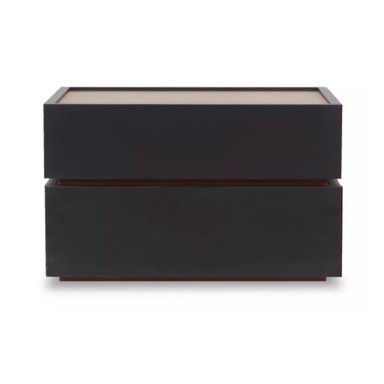 MESA  DE NOCHE RAFAEL MODERNA COLOR NEGRO/MARRON 2 CAJONES TU MESITA