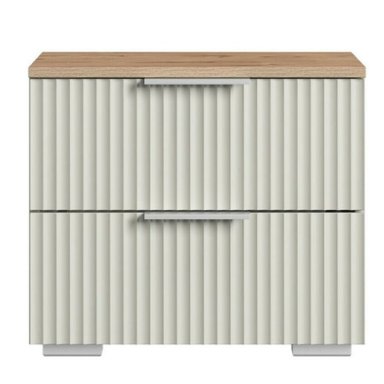 MESA DE NOCHE MINIMALISTA FEDRA COLOR GRIS CLARO/MARRON  2 CAJONES TU MESITA - 2