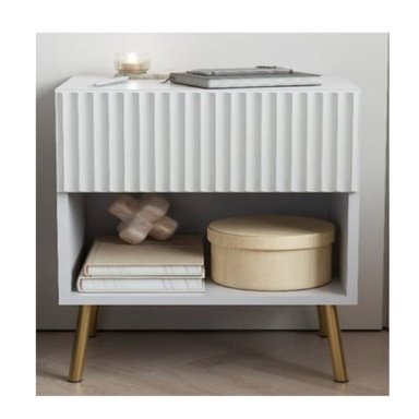 VELADOR ACANALADO INDIAN COLOR BLANCO 1 CAJON TU MESITA