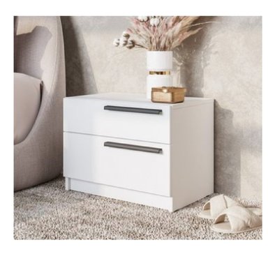 VELADOR MESA DE NOCHE MELCHOR COLOR BLANCO 2 CAJONES TU MESITA