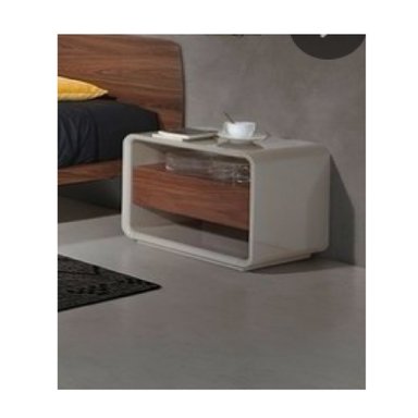 VELADOR MODERNO PATRICIA COLOR BLANCO/MARRON 1 CAJON  TU MESITA