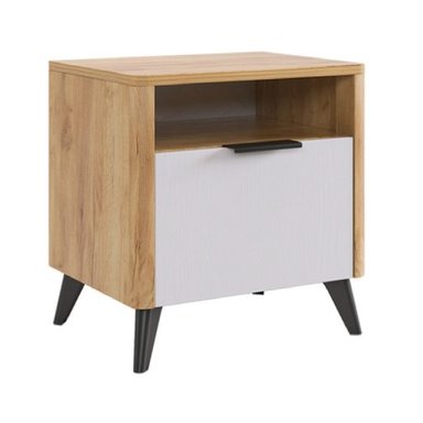 VELADOR MESA DE NOCHE MOCHE COLOR BLANCO/DUNA 1 CAJON TU MESITA