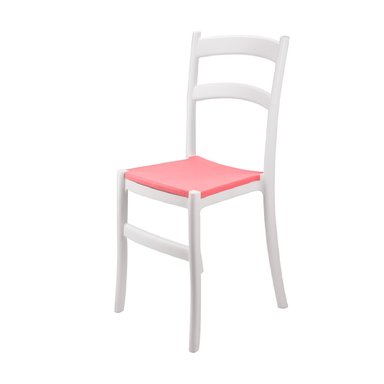 SILLA PRÁCTICA DE COMEDOR AYLIN COLOR BLANCO/ROJO TU MESITA