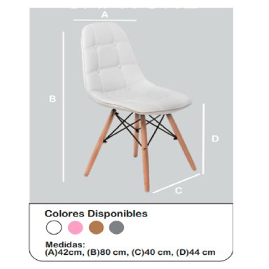 SILLA MODERNA DE COCINA MAITE COLOR BLANCO TU MESITA - 3