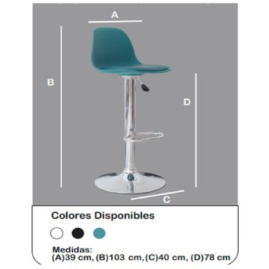 BANCO ALTO MODERNO ELISEO COLOR VERDE TU MESITA - 2